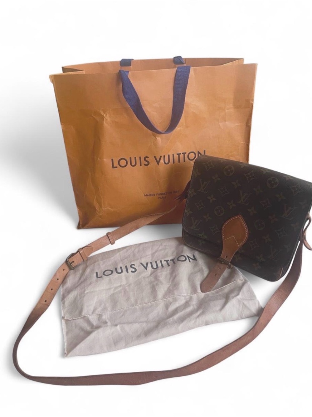 *Authentic* LOUIS VUITTON Cartouchiere Monogram Crossbody Bag + Extras LV